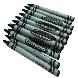 Retired Vintage Crayola Teal Blue Crayon Pack of 16 Wax Art Supplies Collectable
